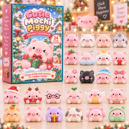CHRISTMAS KICKOFF 40% OFF - Cutie Mochi Piggy Advent Calendar 2026 - 24-Day Festive Countdown, Acrylic Charms Blind Box - Gift For Kids AC0HA326