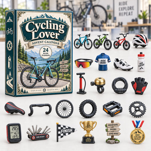 CHRISTMAS KICKOFF 40% OFF - Cycling Lover Advent Calendar 2026 - 24-Day Festive Countdown, Acrylic Charms Blind Box - Gift For Outdoor Hobby Lovers AC0HA253