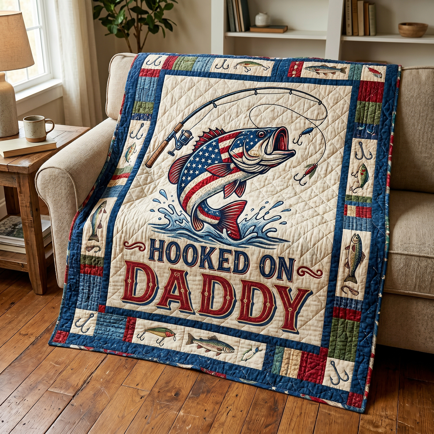 Hooked Time Personalized Quilted Blanket