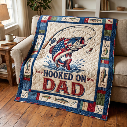 Hooked Time Personalized Quilted Blanket