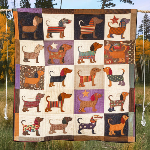 Dachshund Dreamland Quilted Blanket NCU0DV062