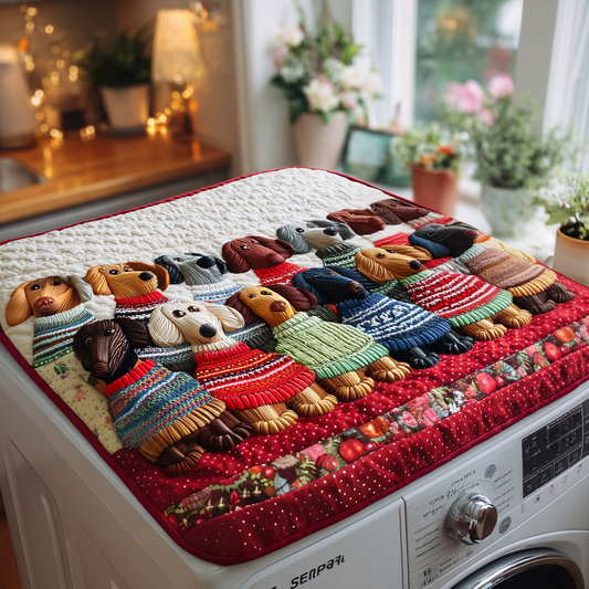 Dachshund Parade Quilted Washer and Dryer Cover NCU0DV1632