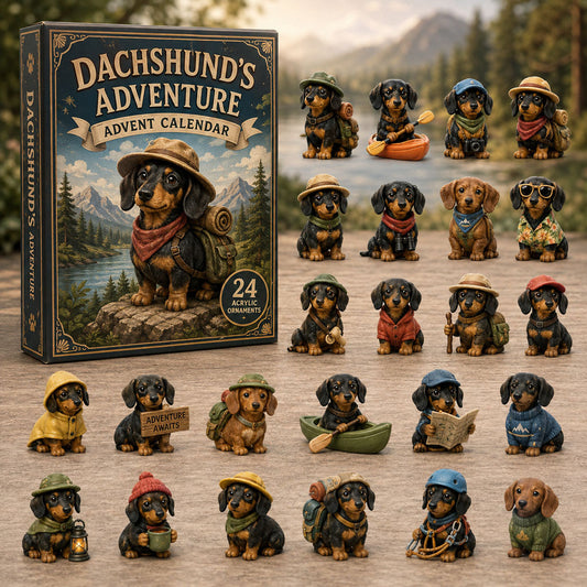 CHRISTMAS KICKOFF 40% OFF - Dachshund Adventure Advent Calendar 2026 - 24-Day Festive Countdown, Acrylic Charms Blind Box - Gift For Dog Lovers AC0TM236