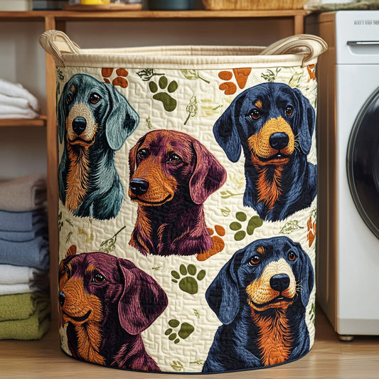Dachshund Cozy Paws Quilted Laundry Basket NCU0LDH246