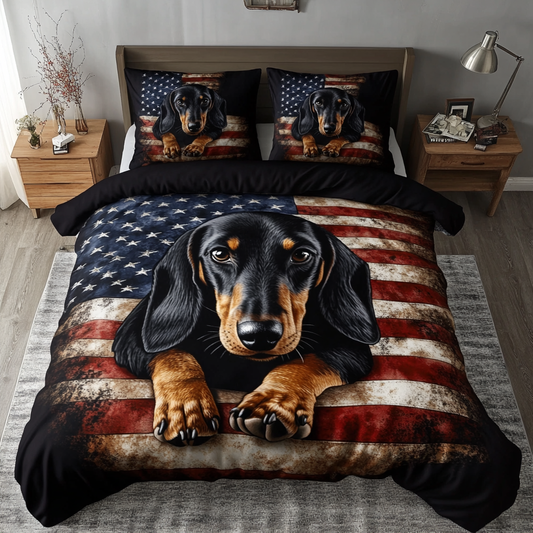 Dachshund Dash 3-Piece Quilted Bedding Set NCU0DDK431