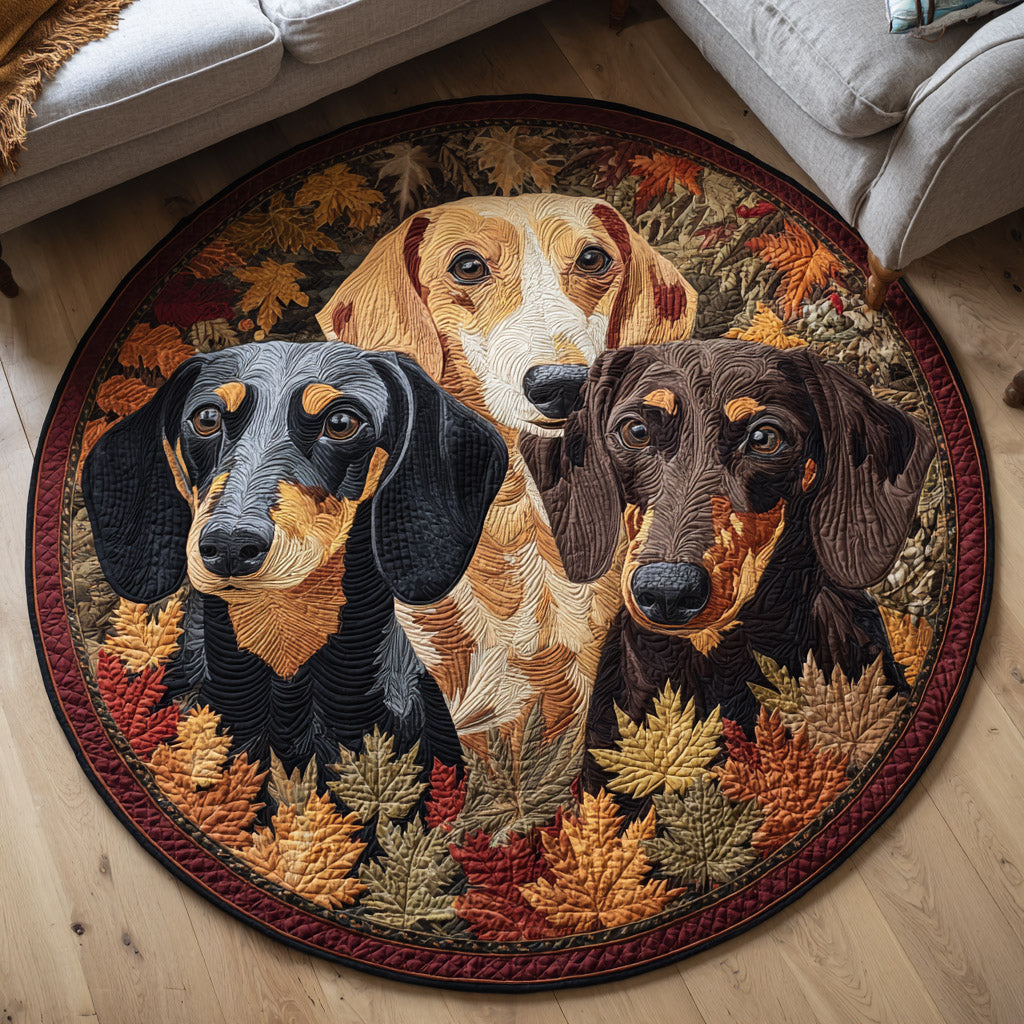 Dachshund Domain Quilted Round Mat NCU0HNH1185