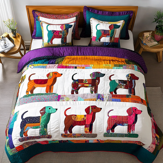 Dachshund Dreams 3-Piece Quilted Bedding Set NCU0DDK435