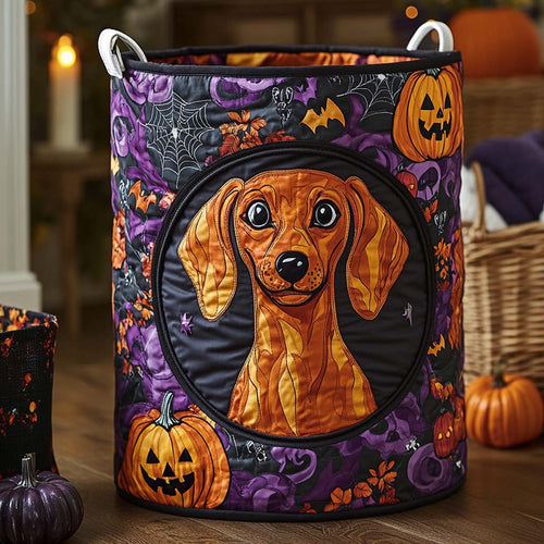 Dachshund Glow Quilted Laundry Basket NCU0NXD303