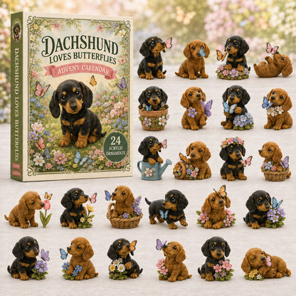 CHRISTMAS KICKOFF 40% OFF - Dachshund In Spring Advent Calendar 2026 - 24-Day Festive Countdown, Acrylic Charms Blind Box - Gift For Dog Lovers AC0TM239