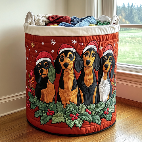 Dachshund Joy Quilted Laundry Basket NCU0DDK1365