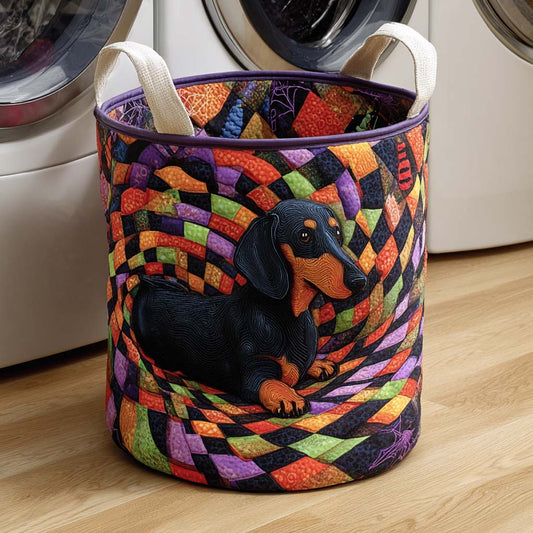 Dachshund Spiral Flow Quilted Laundry Basket NCU0NXD326