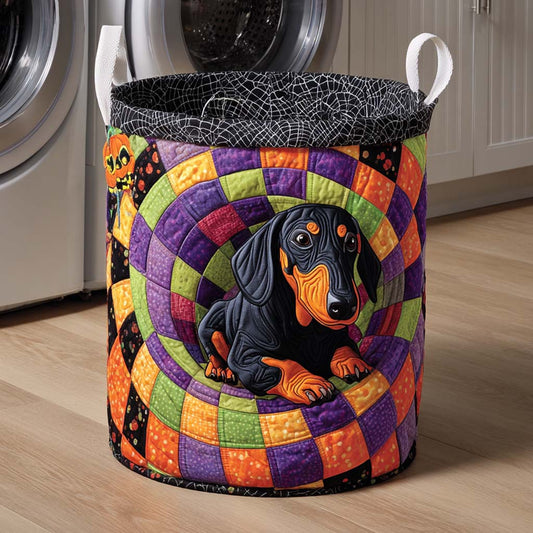 Dachshund Spiral Glow Quilted Laundry Basket NCU0NXD327