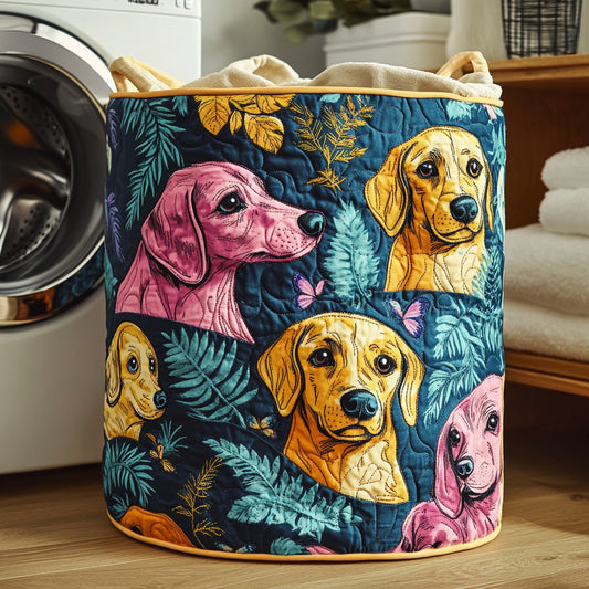 Dachshund Tropical Night Quilted Laundry Basket NCU0LDH247
