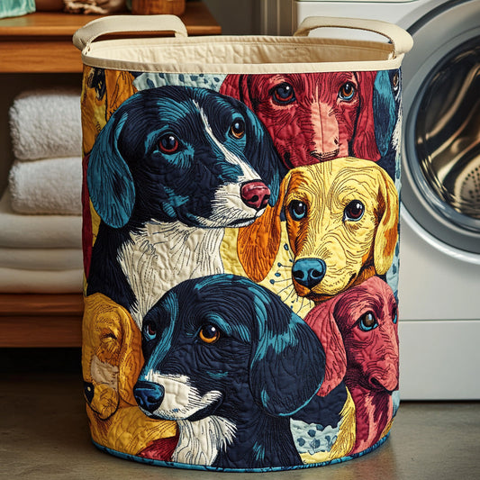 Dachshund Warm Home Quilted Laundry Basket NCU0LDH244