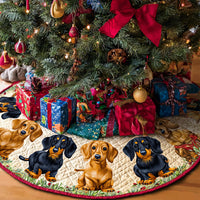 Dachshunds Blessing Christmas Quilted Tree Skirt NCU0DDK1461