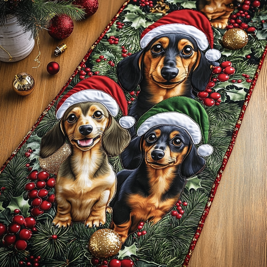 Dachshunds Charm Quilted Table Runner NCU0DDK1513