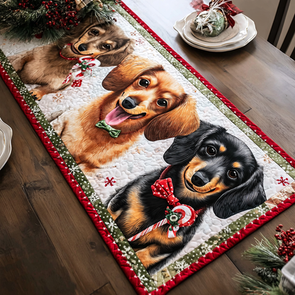 Dachshunds Gathering Quilted Table Runner NCU0DDK1510