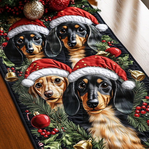 Dachshunds Holiday Quilted Table Runner NCU0DDK1512