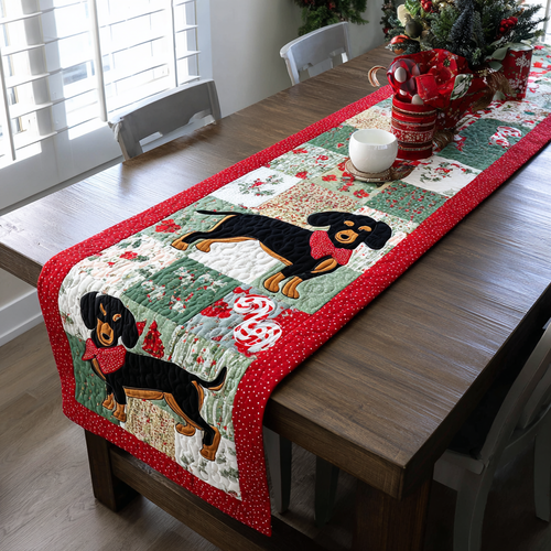 Dachshunds Joy Quilted Table Runner NCU0DDK1509