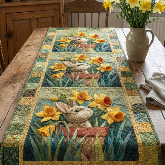 Daffodil Bunny Garden Quilted Table Runner NCU0NNT3004