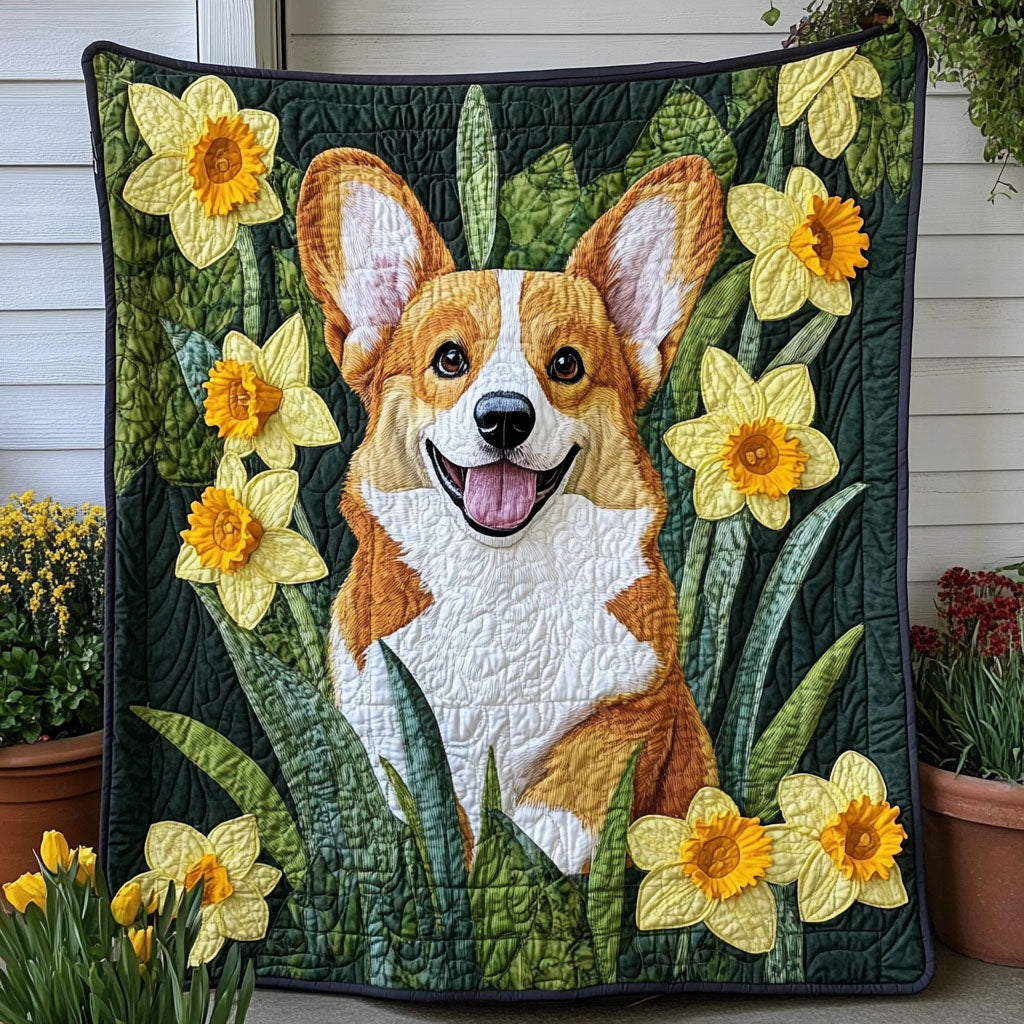 Daffodil Smile Quilted Blanket NCU0NNT684