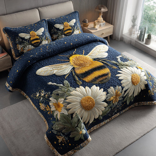 Dahlia Bee 3-Piece Quilted Bedding Set NCU0HNH295