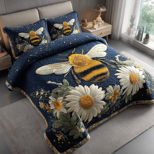 Dahlia Bee 3-Piece Quilted Bedding Set NCU0HNH295