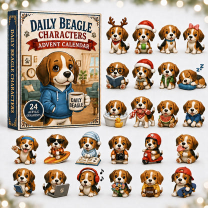 CHRISTMAS KICKOFF 40% OFF - Daily Beagle Advent Calendar 2026 - 24-Day Festive Countdown, Acrylic Charms Blind Box - Gift For Dogs Lovers