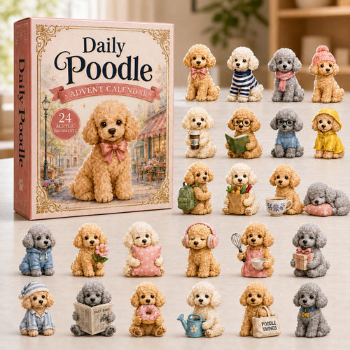 CHRISTMAS KICKOFF 40% OFF - Daily Poodle Advent Calendar 2026 - 24-Day Festive Countdown, Acrylic Charms Blind Box - Gift For Poodle Lovers AC0NT038