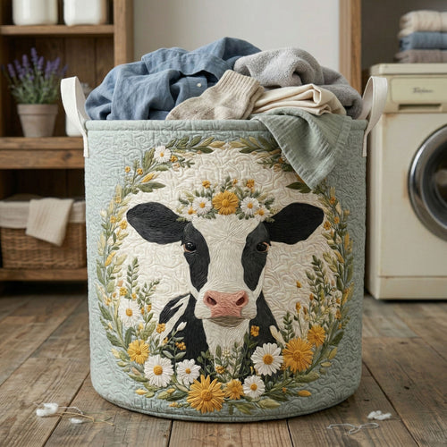 Daisy Cow Garden Quilted Laundry Basket NCU0NNT3051