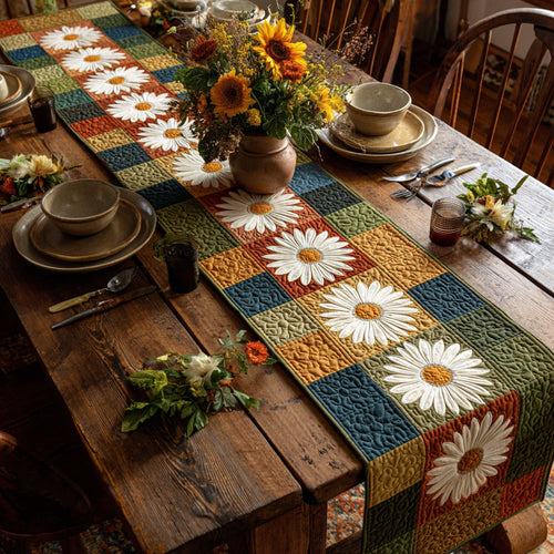 Daisy Harvest Quilted Table Runner NCU0HNH855
