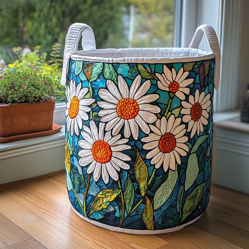 Daisy Haven Quilted Laundry Basket NCU0DDK745