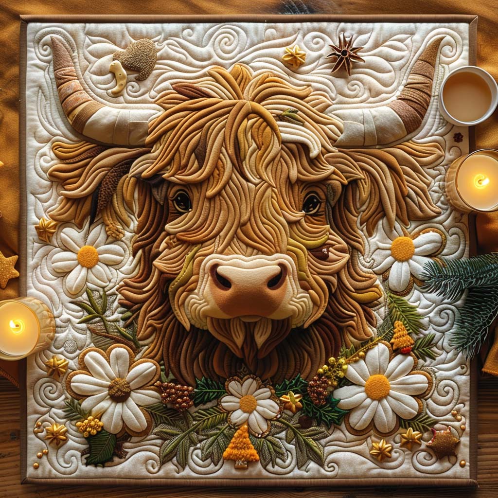 Daisy Highland Quilted Table Topper NCU0DQQ106