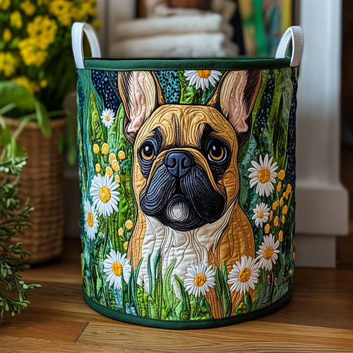 Daisy Meadow Frenchie Quilted Laundry Basket NCU0NXD549