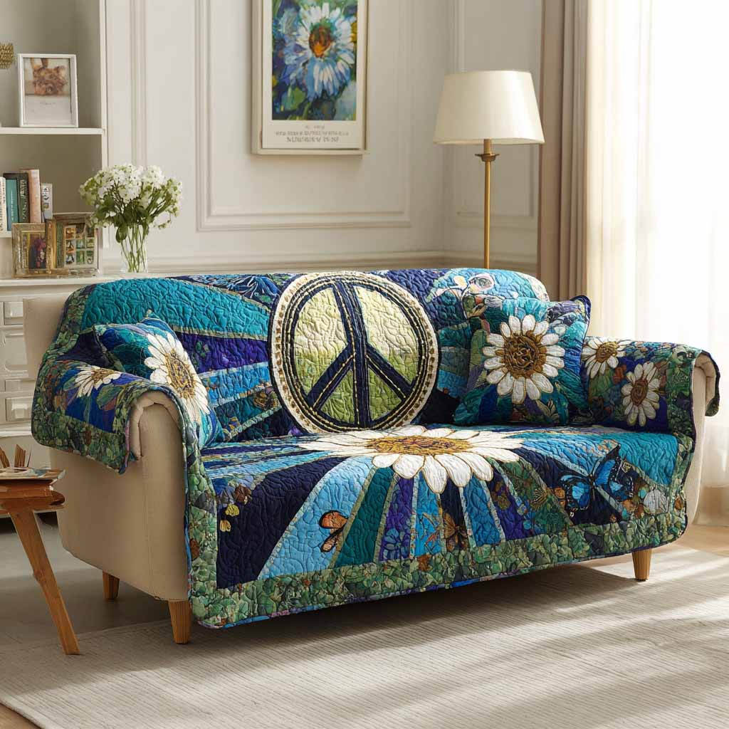 Daisy Revival Quilted Sofa Cover NCU0NXD1500