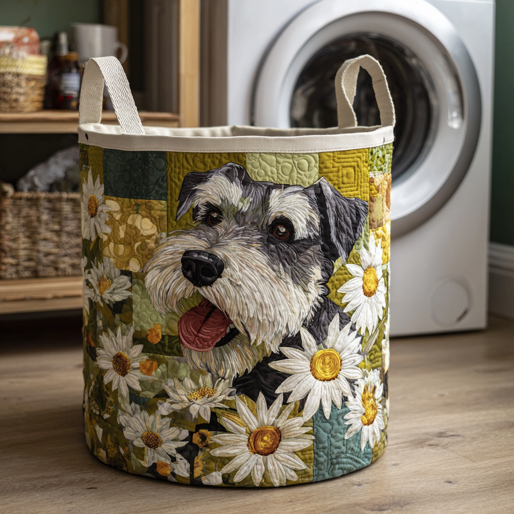 Daisy Schnauzer Smile Quilted Laundry Basket NCU0HNH536