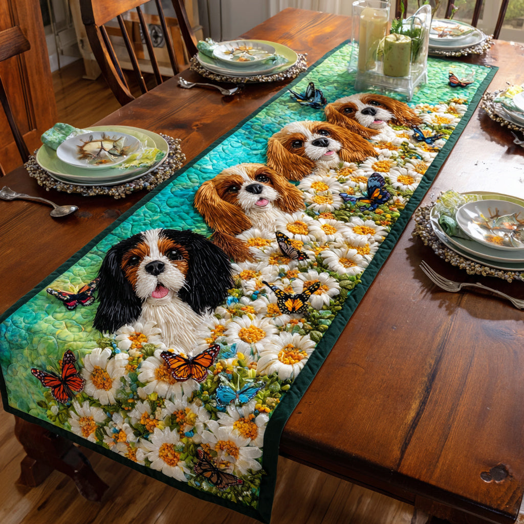 Daisy Spaniel Quilted Table Runner NCU0HNH542