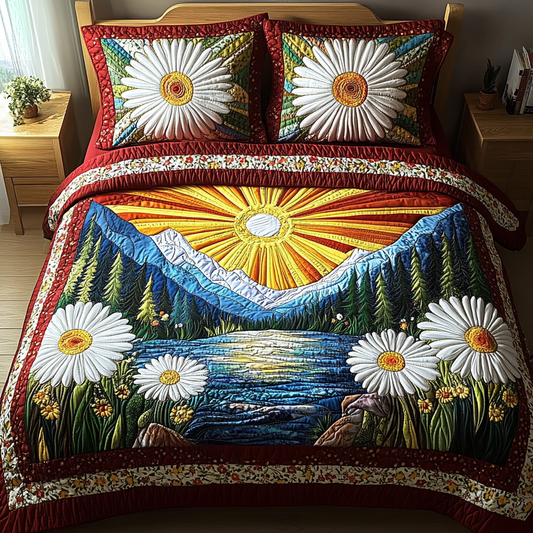 Daisy Sunrise 3-Piece Quilted Bedding Set NCU0PVL320