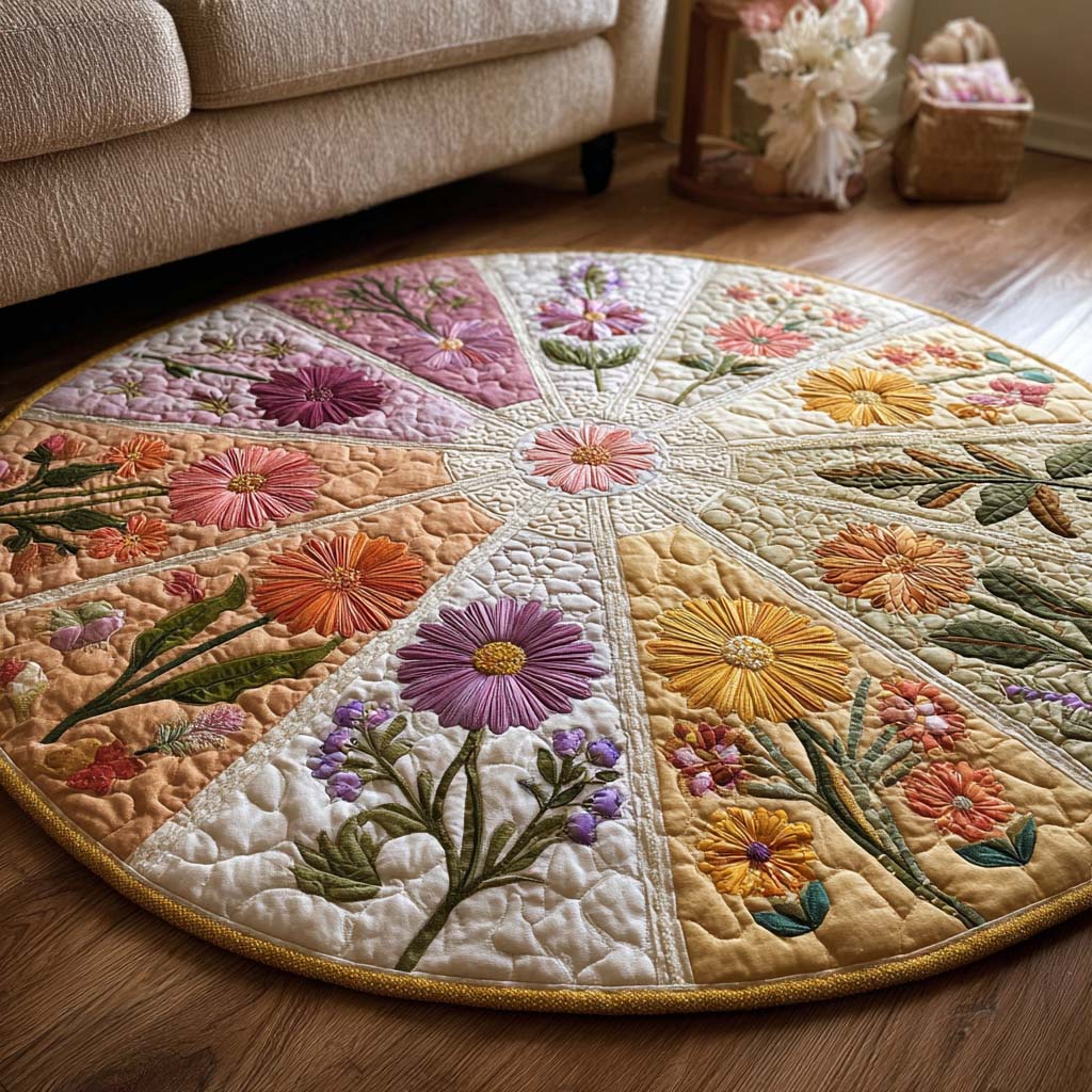 Daisy Whirl Quilted Round Mat NCU0NNT2007