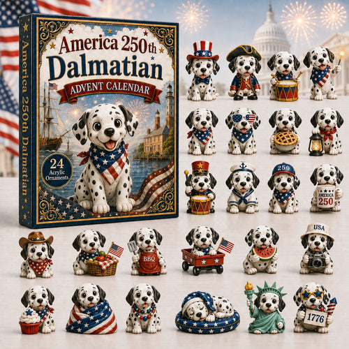 CHRISTMAS KICKOFF 40% OFF - Dalmatian Advent Calendar 2026 - 24-Day Festive Countdown, Acrylic Charms Blind Box - Gift For Dog Lovers