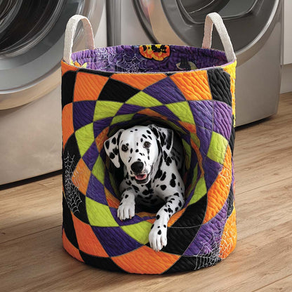 Dalmatian Spiral Dot Quilted Laundry Basket NCU0NXD324