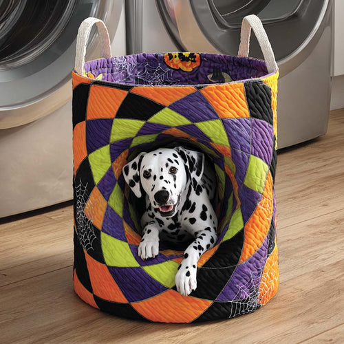 Dalmatian Spiral Dot Quilted Laundry Basket NCU0NXD324