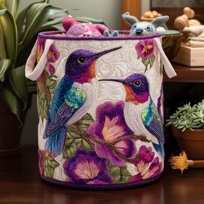 Dancing Hummingbird Joy Quilted Laundry Basket NCU0NNT1411