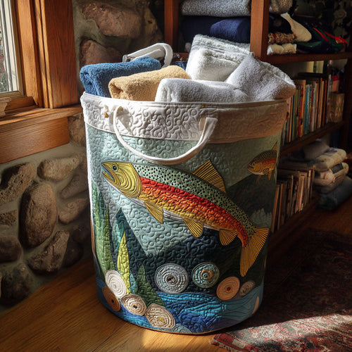 Dancing Waters Quilted Laundry Basket NCU0PTT1729