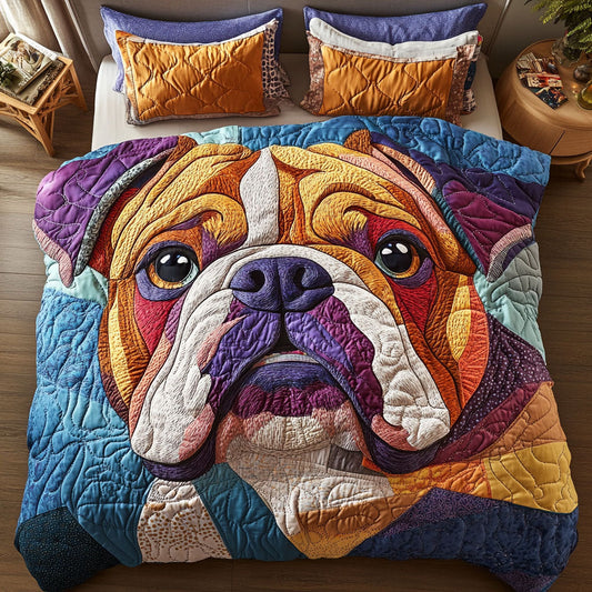Dandy Bulldog 3-Piece Quited Bedding Set NCU0NNT832