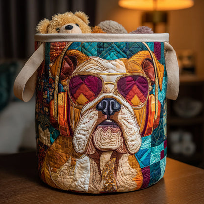 Dapper Bulldog Quilted Laundry Basket NCU0DV1102