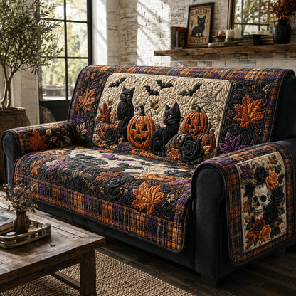 Dark Bats Quilted Sofa Cover NCU0PVL950