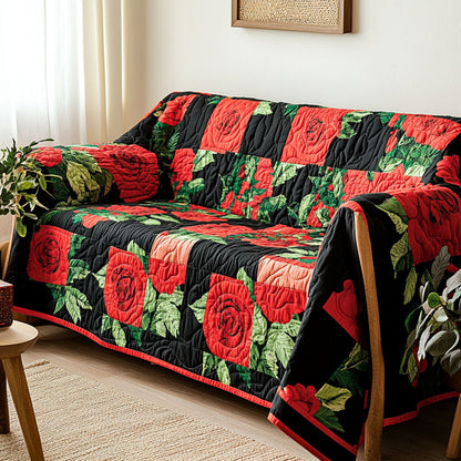 Dark Blossom Quilted Sofa Cover NCU0DDK2307