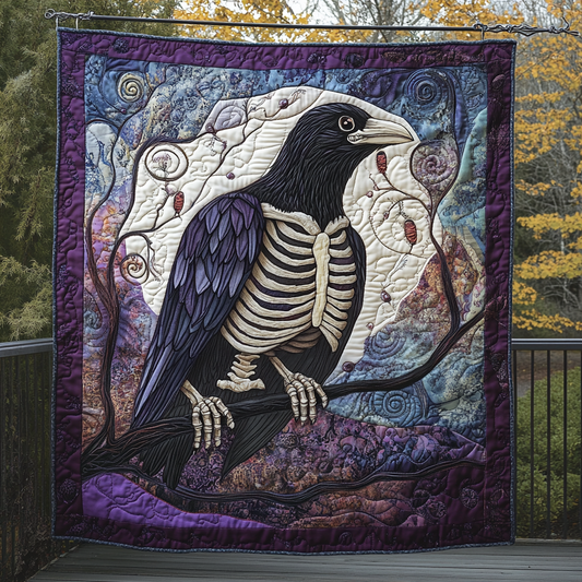 Dark Feathered Guardian Quilted Blanket NCU0DK843