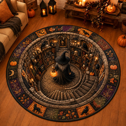 Dark Hollow Quilted Round Mat NCU0NTV1166